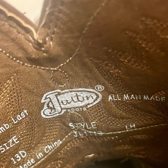 Justin Mens Boots JB1113 12" HINTON BROWN - Picture 5 of 5